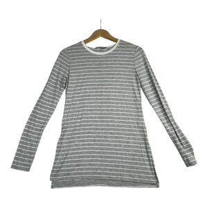 Athleta Striped Pullover size XXS‎ Grey/White AS IS